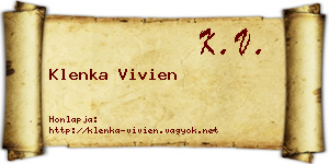 Klenka Vivien névjegykártya